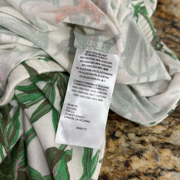 ANTHROPOLOGIE Cascais Tropical Floral Bird Off The Shoulder Puff Sleeve Top XS - Picture 11 of 12